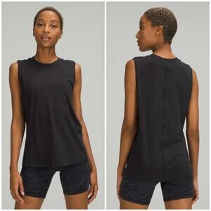 Lululemon All Yours Tank Black Cotton Size 8 Casual Gym Leisure